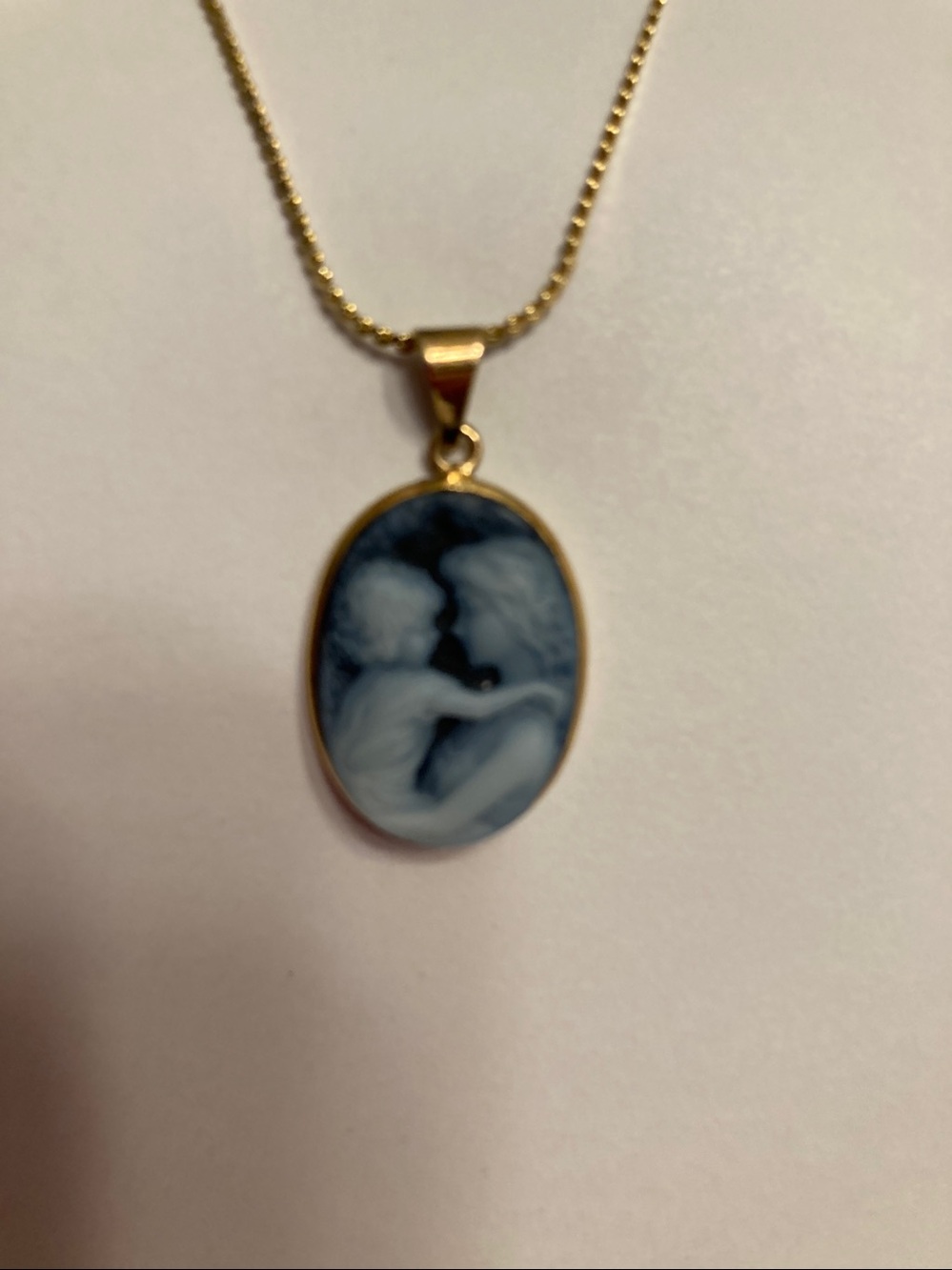 Mother and Child Cameo Necklace